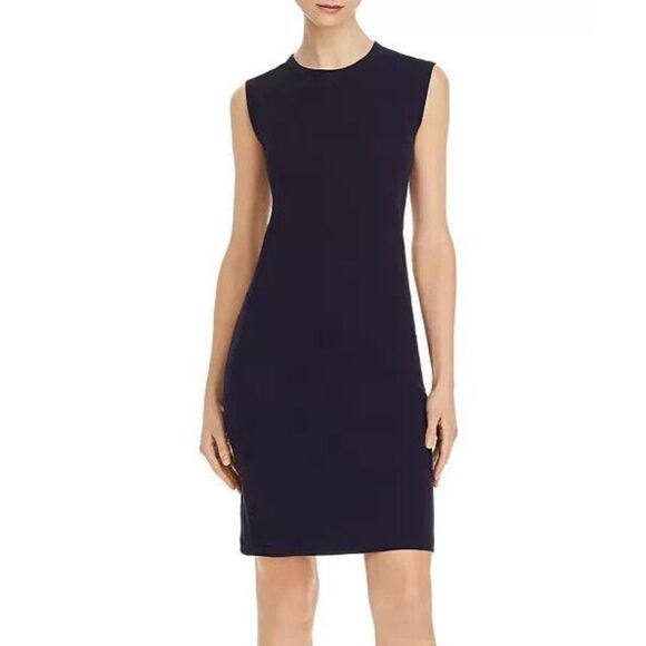 Helmut Lang J04HW608 Women's Sz Medium Ink Blue Neck Drape Jersey Dress - Picture 13 of 13